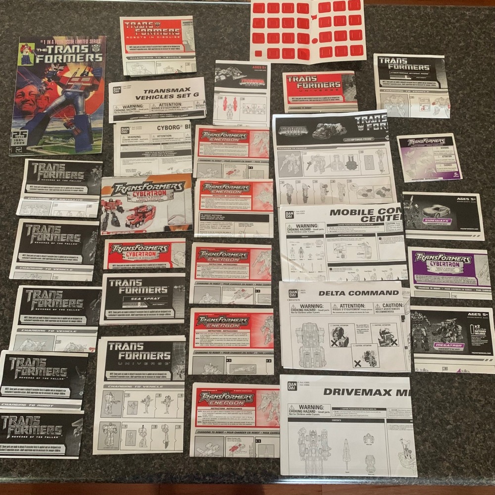 Transformers‎ Instruction Manual Lot w/ Comic Cybertron Energon Universe Vintage